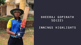 5022  Dheeraj Gopinath  Athreya CC vs Globstar CC 191124 [upl. by Lorrie]