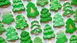 8 CHRISTMAS TREES COOKIES  Satisfying Cookie Decorating [upl. by Dielle594]