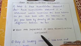 Meaning of Bank Reconciliation Statement and its need and importance [upl. by Orme]