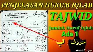 Tajwid lengkap beserta contohnya  Penjelasan Hukum Bacaan Iqlab tajwidquran [upl. by Ahsetel372]