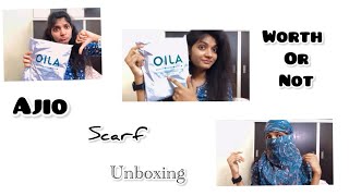 Ajio Scarf Unboxing And Review 410 Rupees Scarf 😰 Worth or Not [upl. by Hilar]