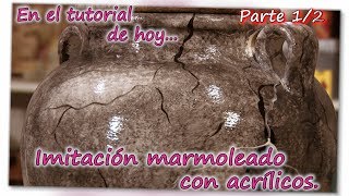 IMITACIÓN MARMOLEADO CON ACRÍLICOS Parte 12 [upl. by Nrevel563]