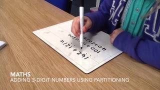 Adding 3 Digit Numbers Using Partitioning [upl. by Kciredohr756]