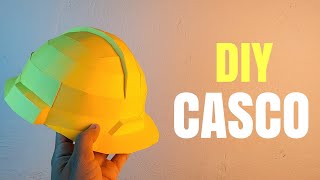 Como hacer un Casco Amarillo casco de trabajador con Cartulina  Momuscraft [upl. by Ajidahk584]