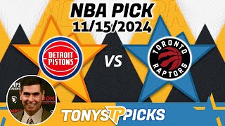 Detroit Pistons vs Toronto Raptors Pick 111524 NBA Pick Prediction [upl. by Elson104]