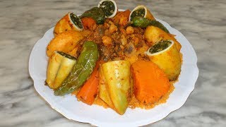 كسكسي تونسي بالكلمار المحشي خطوة بخطوة  Couscous Tunisien au Calamar Farci [upl. by Weeks561]