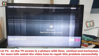 LG TV on the TV screen is a picture with lines vertical and horizontal repair successfully [upl. by Morissa416]