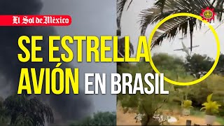 Avión con 62 personas a bordo se estrella en Brasil [upl. by Altman747]