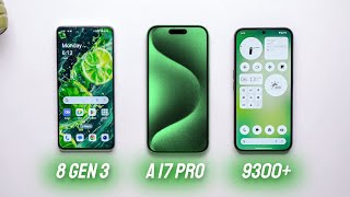 Snapdragon 8 Gen 3 Vs Apple A17 Pro Vs Dimensity 9300  Antutu Score amp Benchmark [upl. by Akir632]