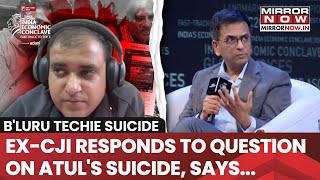 Bengaluru Techie Suicide ExCJI Chandrachud Responds To Question On Atul Subhash At IEC2024 Watch [upl. by Crain580]