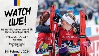 LIVE U23 FIS Nordic Junior World Ski Championships 2024  20KM Mass Start F Women [upl. by Fotzsyzrk769]