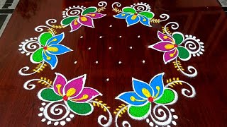 sankranti chukkala muggulu 🌺 beautiful 7 dots sankranti muggulukolam greshmarangoli4252 [upl. by Nonnerb]