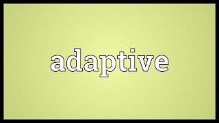 Adaptive Meaning [upl. by Scales843]