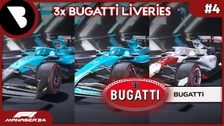 F1 Manager 24  BUGATTI Livery Ideas  NO MODS [upl. by Faxen]