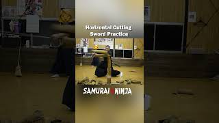 Horizontal Cutting Sword Practice samurai sword shorts [upl. by Aiduan]