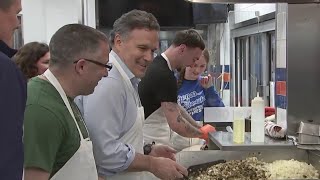 PA Senate race Dave McCormick in South Philly at Genos Steaks [upl. by Sackman]