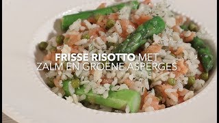 Verstegen risotto met zalm groene asperges en doperwten [upl. by Nnor]