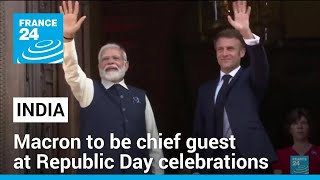 Frances Macron arrives in India to be chief guest at Republic Day celebrations • FRANCE 24 [upl. by Ailina120]