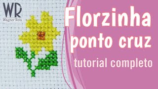 Como bordar uma florzinha em ponto cruz Com avesso perfeito [upl. by Placidia]