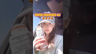 Fresh squeezed orange juice 🍊 gulping mukbang drink drinkasmr drinkfast shorts stayhydrated [upl. by Vernor]