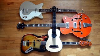 Danelectro DC vs Gretsch Electromatic vs Fender Jazz 75 vs Kala Ubass Margie Hendrix  Jim Dandy [upl. by Annim702]