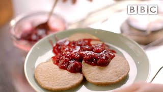 Nigellas oat pancakes with raspberries and honey recipe  BBC [upl. by Osrock]