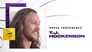 TJ Hockenson on Getting Up to Speed Quickly amp His Big Debut in Vikings vs Commanders Week 9 Game [upl. by Nnylrats]