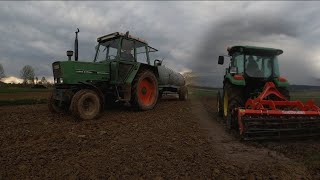 Rozlewanie gnojowicy i talerzowanie 2023 John Deere 5055e amp Fendt 305 ls [upl. by Nye787]