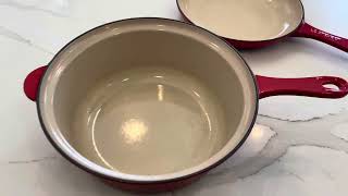 Le Creuset Multifunction Pan 22cm Cast Iron Enameled Signature Red Review [upl. by Neelrihs816]