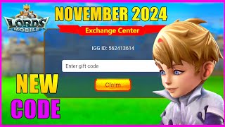 Lords mobile New Redeem codeNew Redemption Code November 2024 [upl. by Aniral]