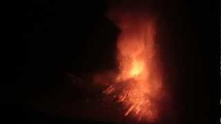 Etna Volcano Paroxysm 01 April 2012 before dawn [upl. by Atsyrt]