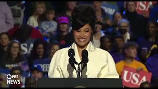 Cardi B’s Teleprompter Broke Live When She Took The Stage at Kamala Harris Rally in Wisconsin [upl. by Lakym375]