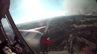 Lockheed P2V Neptune Airtanker 14 is seen making a fire retardant drop 2017 [upl. by Keir784]