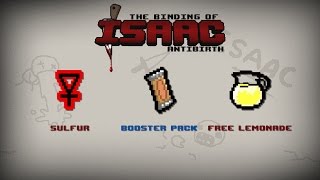 Binding of Isaac Antibirth Item guide  Sulfur Booster Pack Free Lemonade [upl. by Aitercal345]