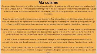 Texte pour apprendre le français  Ma cuisine  le vocabulaire de la cuisine [upl. by Nico]