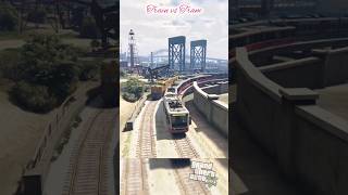 Train vs Tram grandtheftautov gta5 gaming shorts [upl. by Reede]