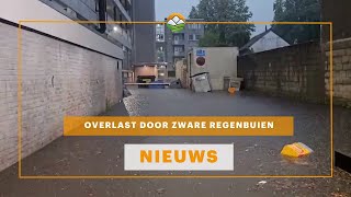 Overlast door zware regenbuien in het Heuvelland [upl. by Nnaeed]