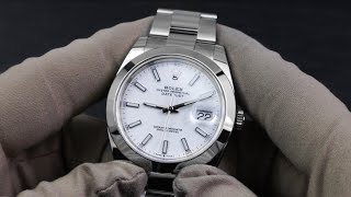 Rolex Datejust 41 126300 White Dial Unboxing amp Presentation [upl. by Yenal522]