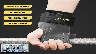 SKDK Gym Grips Palm Guards Cowhide Palm Protector Weightlifting Gymnastics Workout Gloves Review [upl. by Trevah799]