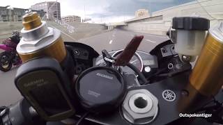 Yamaha R6 vs GSXR 750 vs Yamaha R6  Part 1 [upl. by Enalahs]