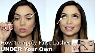 How To Apply False Lashes UNDER Your Lashes  Reverse Eyelash Trick Makeup Hack [upl. by Soll779]