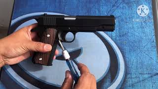 Review internal spring airsoft C1911A full metal amp inbar change  chrono test [upl. by Lukin]