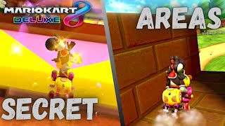 MORE SECRET AREAS in Mario Kart 8 Deluxe No Glitches Required [upl. by Yssirc]