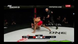 Tang Kai knocks out Thanh Le at ONE166 MMA onechampionship [upl. by Nowahs]