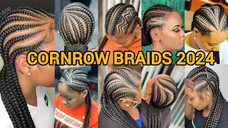 Classy Cornrow Braids for Elegant Black Women  Stitch Braids Hairstyles  FeedIn Braids [upl. by Reprah886]