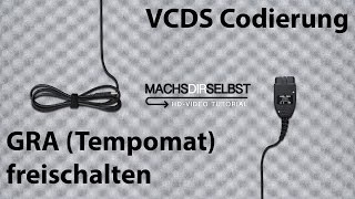 Golf VI TempomatGeschwindigkeitsregelanlage GRA eincodierenaktivieren mit VCDS Tutorial HD [upl. by Mariquilla]