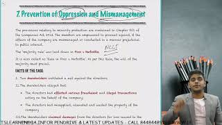 OPPRESSION amp MISMANAGEMENT  CA FINAL LAW MAY 2020NOV 2020 amp ONWARDS [upl. by Ruttger810]