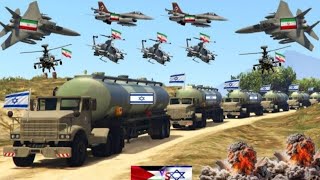 Israeli Oil Tankers Supply Convoy in Jerusalem Destroyed By Irani Fighter jets Drone Helic GTA 5 [upl. by Lerret]