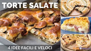 TORTE SALATE VELOCI 4 RICETTE FACILI ANCHE CON PASTA SFOGLIA [upl. by Mauretta]