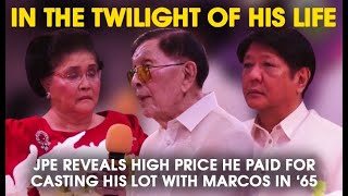 In the twilight of his life JPE reveals high price he paid for casting his lot with Marcos in ‘65 [upl. by Ablem699]